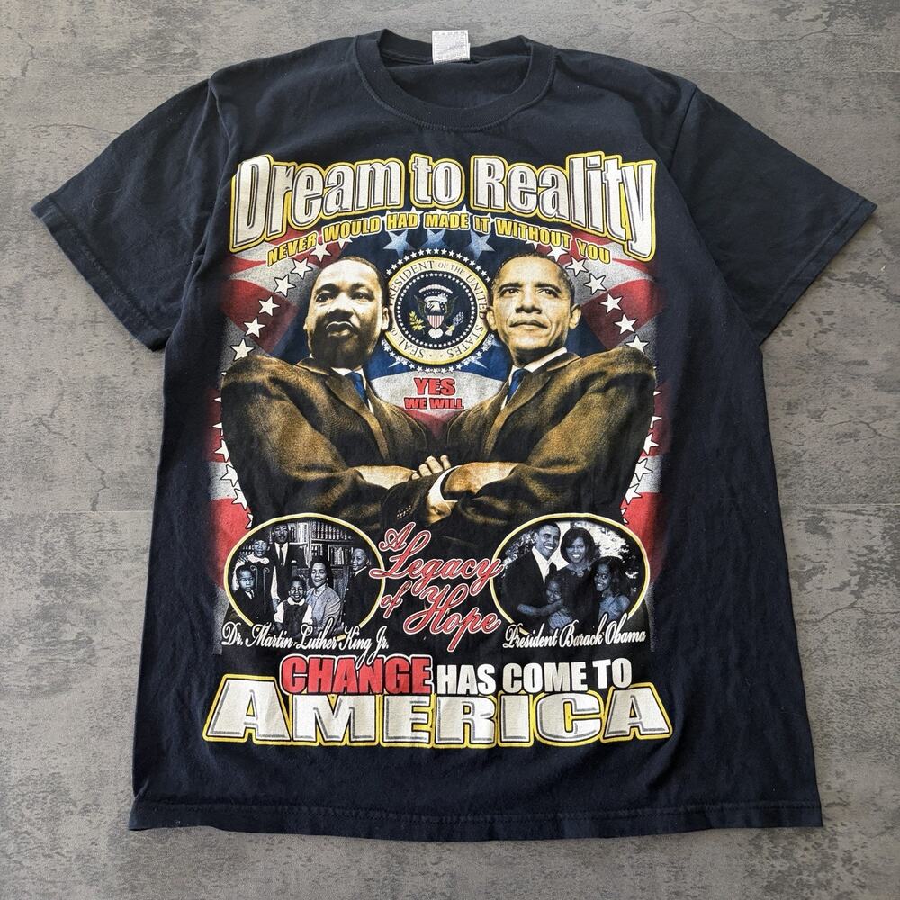 Vintage Y2K Barack Obama Martin Luther King Jr. Rap Tee Style President Tee Sz M
